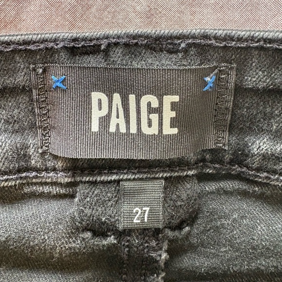 PAIGE Charcoal Cropped Wide-Leg Jeans - Picture 3 of 5